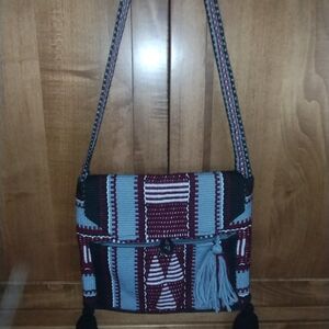 Native Americans (Navajo) made rug woven purse